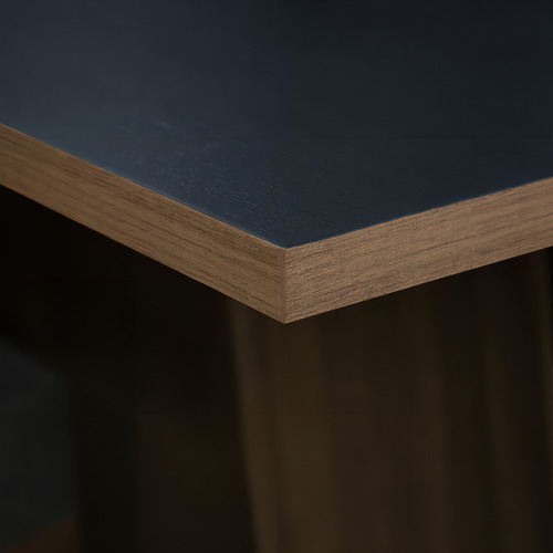 Mesa de Comedor con 6 Sillas Renata Madesa Color Rústico/Negro/Imperial Diseño de Tela Lisa