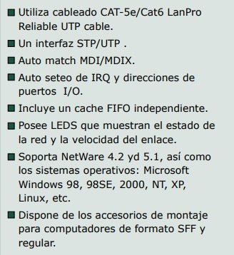Imagen 5 de 5 de Tarjeta Lpec1000 Lampro De Red Pci Gb 10/100/1000 Mbs (10)