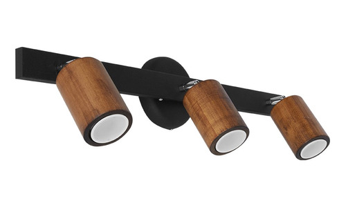 Barral 3 Luces Led Madera Techo Aplique Nordico