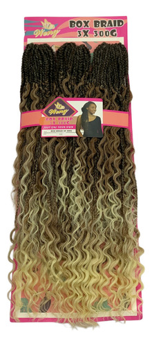 Cabelo Trança Box Braid 3x Weng Com Cachos -fácil Aplicação Cor Preto Mel Ombre Platinado