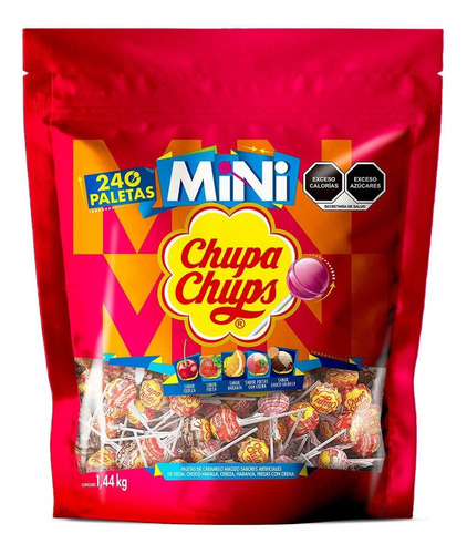 Paleta De Caramelo Chupa Chups Mini 240 Piezas 