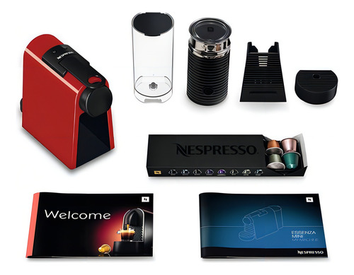 Nespresso Essenza Mini Vermelha Cafeteira + Aeroccino 3 220v Cor Vermelho