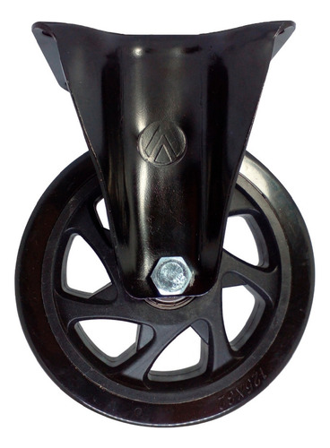 Rodízio Roda Fixo Pvc Preto Reforçado Móveis 5 125mm