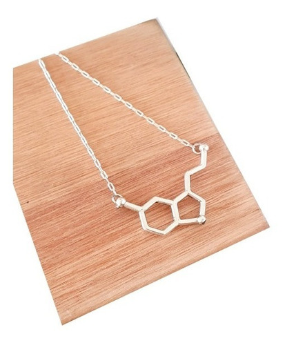 Collar Molecula Serotonina Plata Medico Farmacia Química 