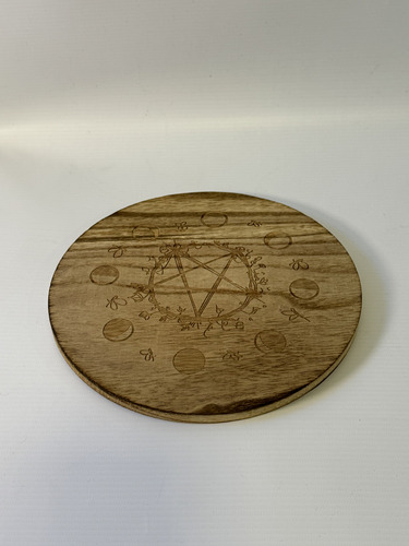 Tablero Para Ofrendas Ceremoniales De Madera Con Pentáculo