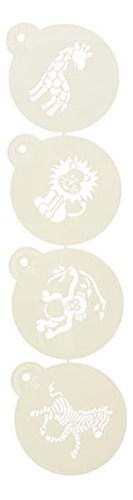 Designer Stencils C787 Jungle Animals Cookie Beigesemitransp