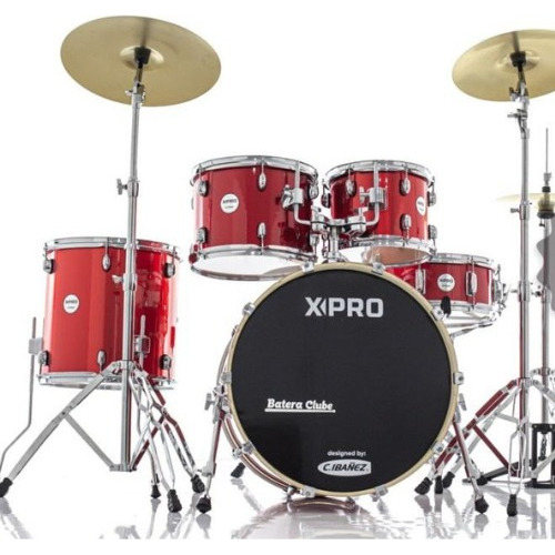 Bateria X-pro Stage Apple Red 20¨,10¨,12¨,14¨ Completa