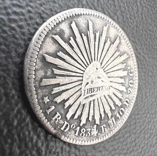 Moneda De Un 1 Real Plata 1834 Durango Do Rm Aguila Francesa
