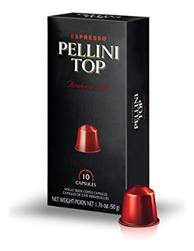 Cápsulas De Espresso Pellini Top 100% Arabica, 10 Unidades