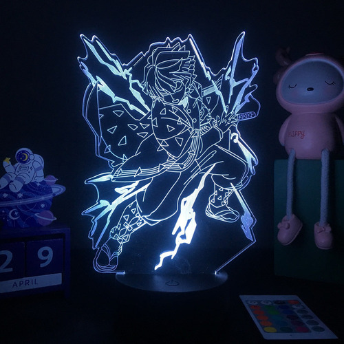 W Lámpara De Escritorio Led Demon Slayer 3d Con Luz
