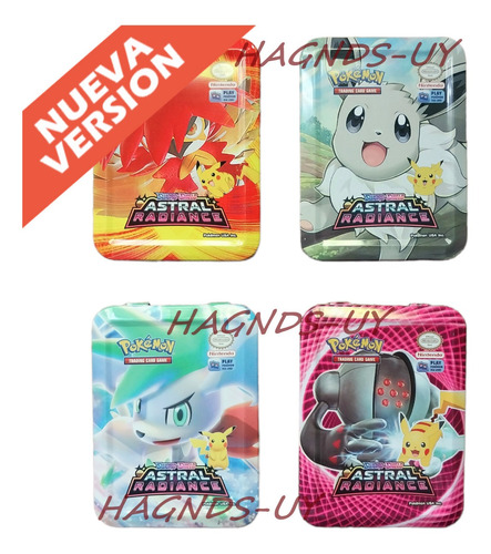 Pack Cartas Pokémon Tcg Sword & Shield Set X4 En Lata