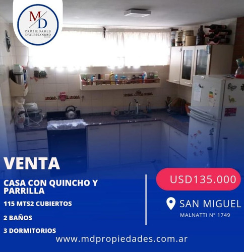Venta Casa 3 Dormitorios San Miguel Con Cochera