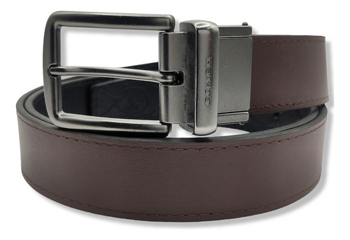 Cinturon Coach Doble Vista Reversible Hombre Mujer Unisex Color Troquelado Diseño De La Tela Hebilla Clasica Talla Ch (105cm)