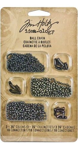 Tim Holtz Idea-ology, 3 Cadenas De 36 Pulgadas Y 18 Con...