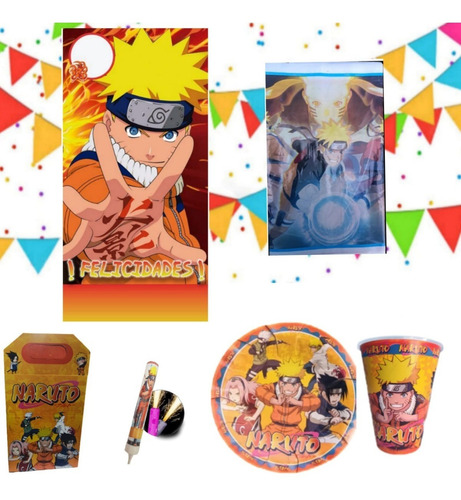 Naruto Paq Fiesta Artículos Cumpleaños 10 Niños Básico 