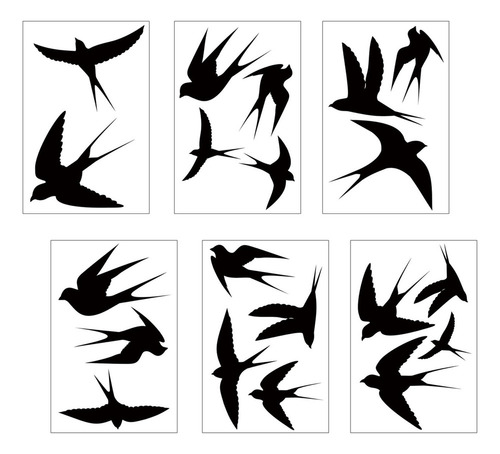 Pegatinas De Pájaros, 6 Hojas, 20 Piezas, Previenen Golpes