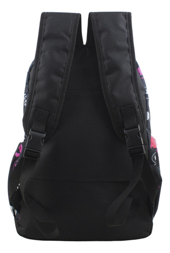Mochila Feminina Escolar Preta Love Menina Resistente 2102 Cor Preto Desenho do tecido Boneca