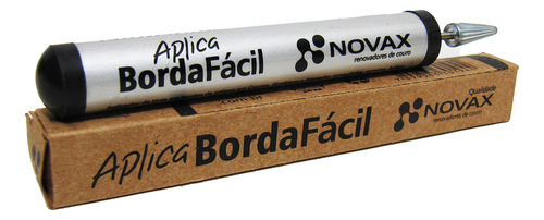 Aplica Borda Facil Novax Aplicador Caneta Borda Italiana Tinta Sem Tinta Exterior Prata/preto