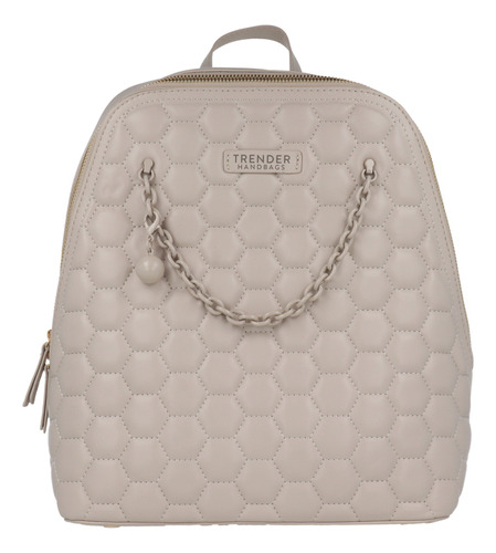 Bolsa Backpack Casual Trender Color Gris Acolchada Mujer