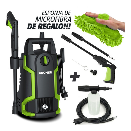 Hidrolavadora Kroner Auto Stop Alta Presión 1400w 105b + Acc