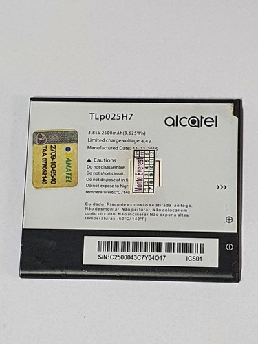 Bateira Tlp025h7 Alcatel One Touch Pop 4-5 5051j Original | Parcelamento  sem juros