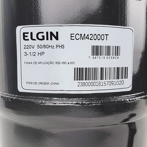 Compressor Elgin 3,5 Hp Ecm-42000-t R22 Média 3f 220v