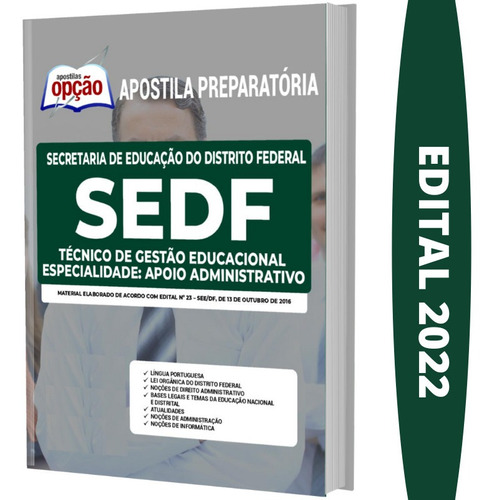 Apostila Sedf 2022 - Especialidade Apoio Administrativo