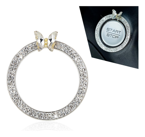 Anillo Decorativo De Arranque De Automóvil Botón Mariposa Di