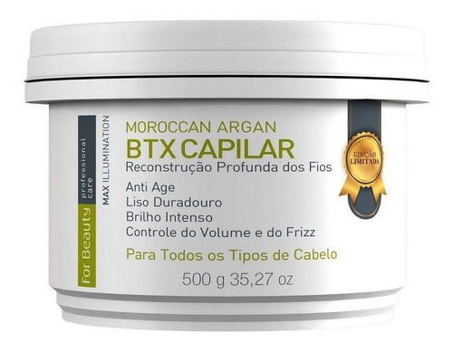 Btx Moroccan Argan Capilar Max Illumination For Beauty 500g