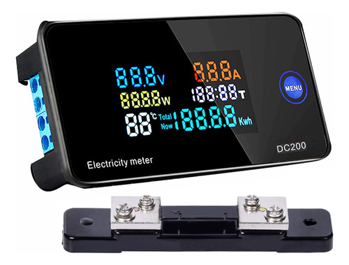 Dc 0-200v 50a Pantalla Lcd Medidor De Potencia De Voltaje De