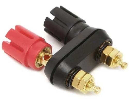 Terminal Conector Plug Doble Banana Negro Y Rojo