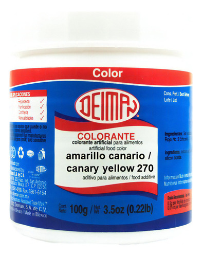 Colorante En Polvo Amarillo Canario (270) 100gr