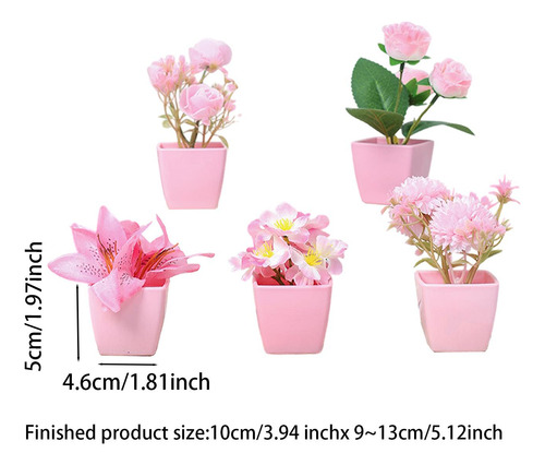 5 Piezas De Macetas De Flores Simuladas, Jarrones Compatible