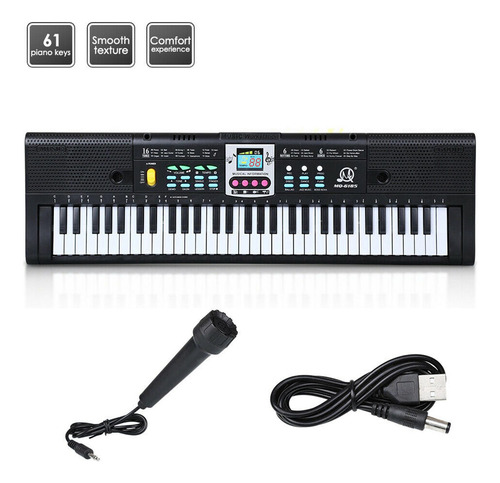 Teclado De Piano Electrónico Digital De 61 Teclas Con 16
