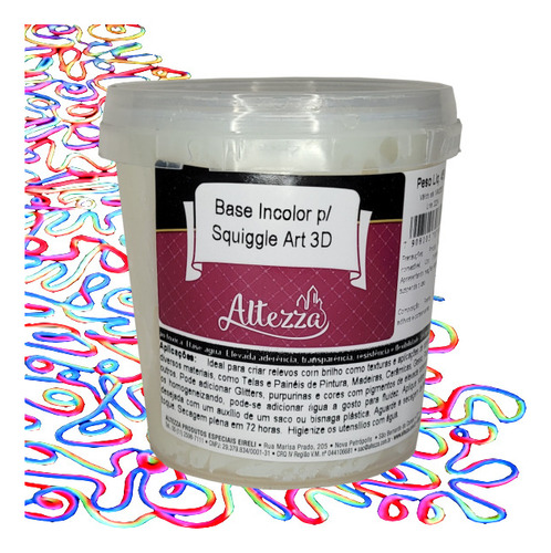Base Incolor Para Arte Em Alto Relevo Squiggle Art 3d 450g