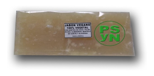 Barra Jabón 750grs 100% Aceites Vegetales Sin Grasas Animale