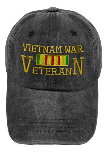 Sombrero Lavado Vintage Guerra De Veteranos De Vietnam Un Bo