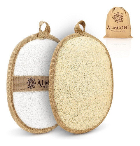 Almooni Natural Loofah Exfoliating Body Scrubber, Made Wi...