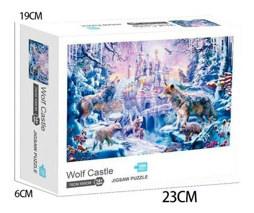 Puzzle 1000 Piezas Castillo En La Nieve Con Lobos Ft329 