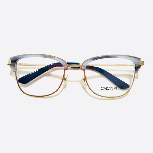 Lentes Armazón Oftálmico Calvin Klein Retro Dorado Ck8066