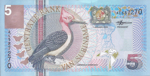 Suriname 5 Gulden 2000