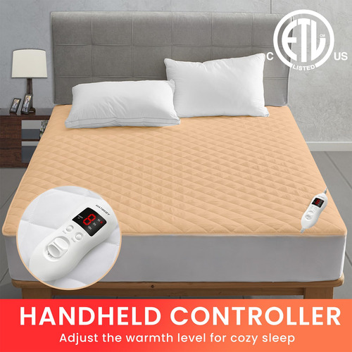 Almohadilla Calentadora De Cama Tamaño Doble Con Control Rem