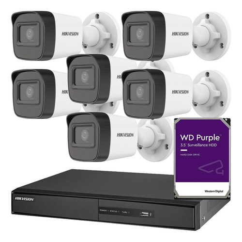 Kit Seguridad Hikvision Full Hd Dvr 8 + Hd 1 Tb + 6 Camaras