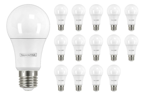 Kit 15 Lâmpadas Led 9w Bulbo Soquete E27 6500k Branca Frio