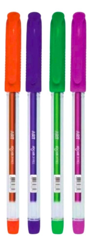 Canetas Coloridas Gel Neon 1.0 Cores Vivas Kit C/4