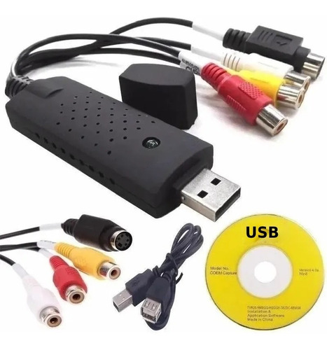 Placa Captura Áudio E Vídeos S-vídeo Rca X Usb 2.0 Filmagems