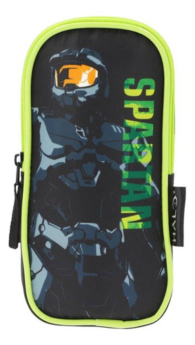 Lapicera Escolar Halo Spartan Negra Pencil Case Color Negro Lisa