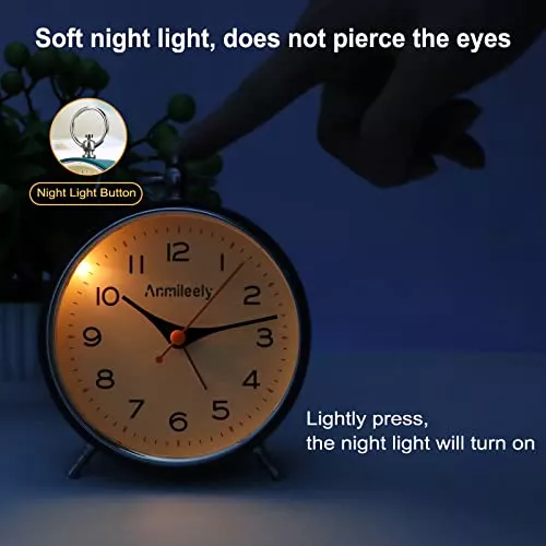 Reloj Despertador Analógico Silencioso - SNOOZE - Luz - Movimiento