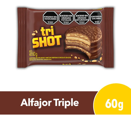 Alfajor Triple Tri Shot Caja X 36un