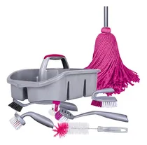 Comprar Kit Limpieza Completa: 6 Cepillos Multiusos Para Cocina y Baño, Trapeador Microfibra, Tool Caddy - Reynera